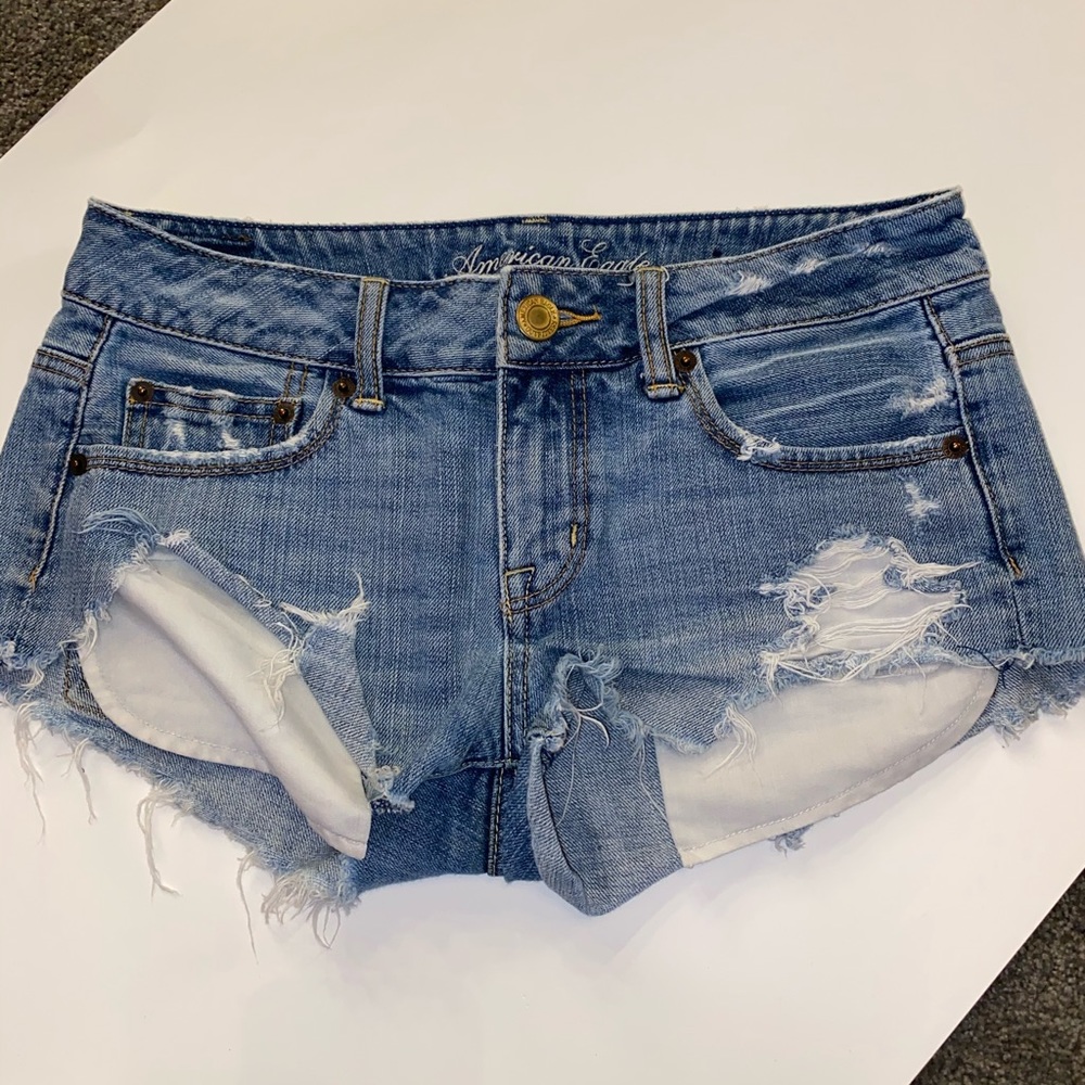 Distressed Denim Shorts